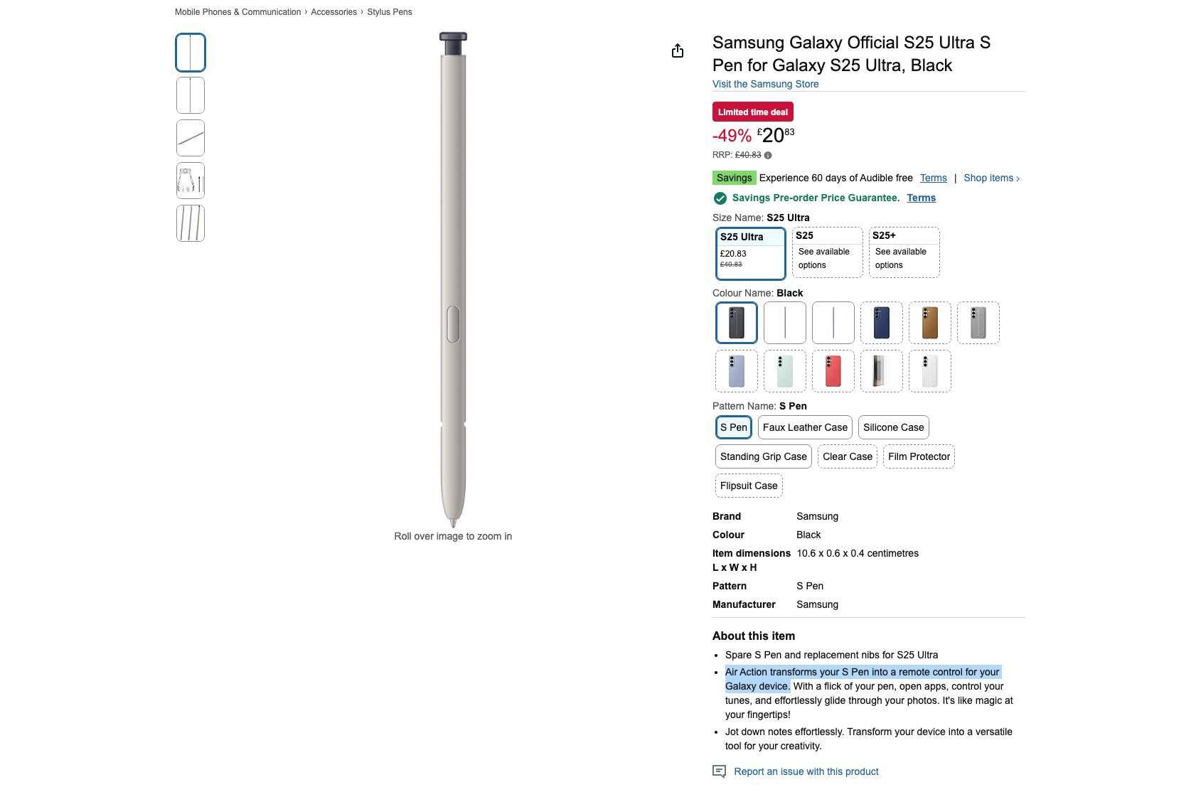 Galaxy S25 Ultra S Kalem