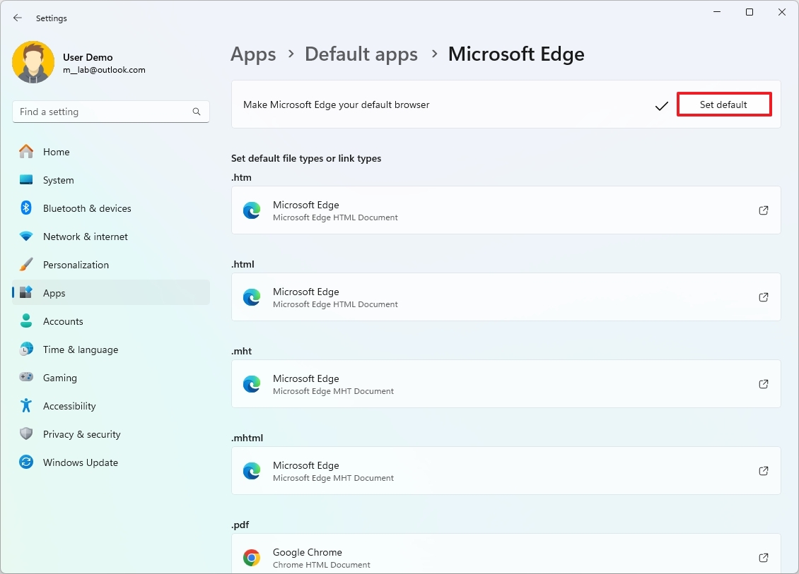 Windows 11 varsayılan tarayıcıyı Edge olarak ayarla