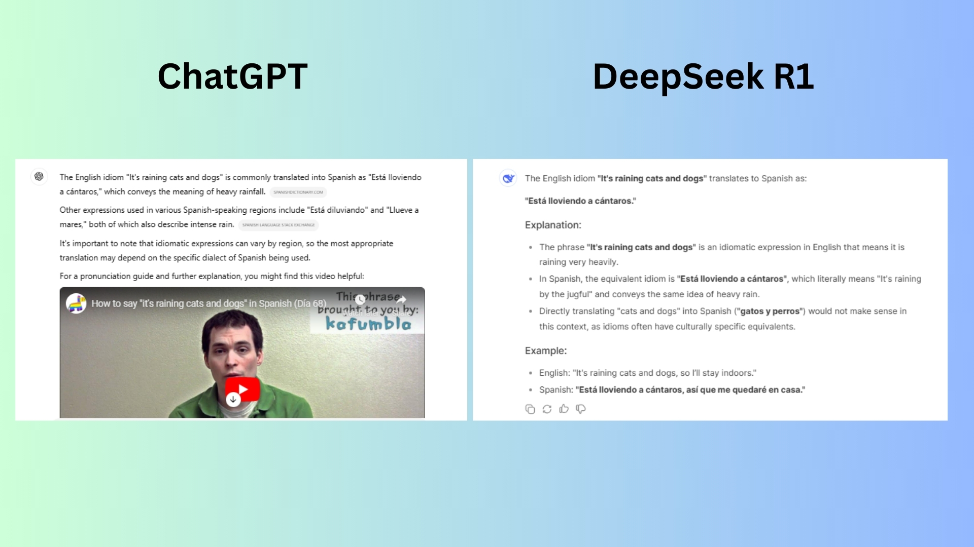 Chatgpt vs Deepseek R1 ekran görüntüsü