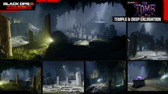 Bo6-the-tomm-big-site-runes Black Ops 6 Zombi Mezar Ana Görevi: Mezar yeraltı inada bir tapınak ve türbeler.