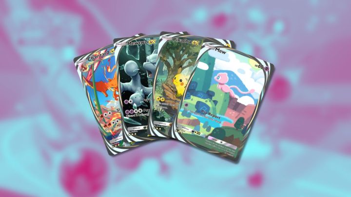 Chararzard Ex, Mewtwo Ex, Pikachu Ex ve Pokémon TCG cebinde mew sürükleyici kartlar.