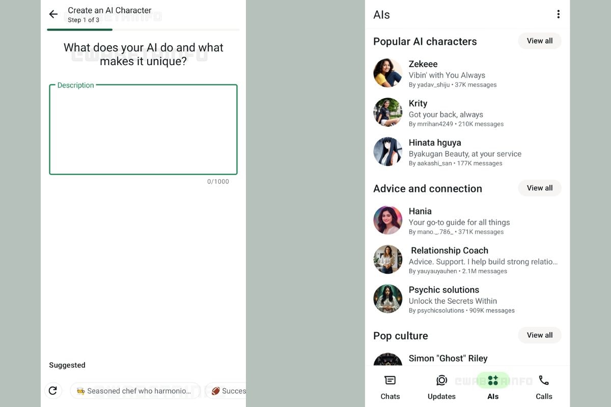 whatsapp ai karakterleri wabetainfo WhatsApp AI karakterleri özelliği