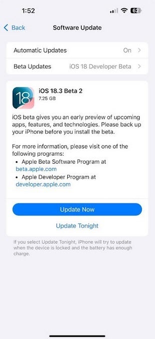 Apple, iOS 18.3 beta 2'yi yayınladı.