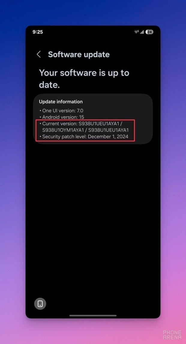 Galaxy S25 Serisi One UI 7 sürümünün ekran görüntüsü lansman