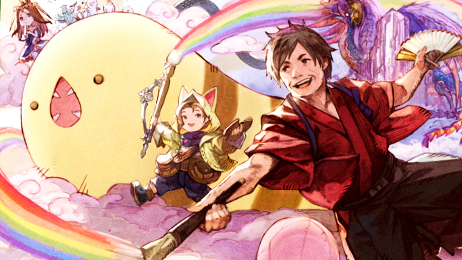 ff14-naoki-yoshida-krile-art-2025 FF14 - Pictomancers olarak Yoshida ve Krile'nin resmi sanat eseri.