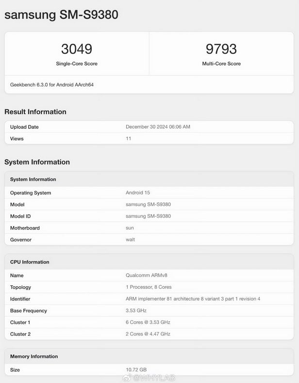 Samsung Galaxy S25 Ultra ve Galaxy için Snapdragon 8 Elite karşılaştırıldı. | Resim kredisi-@TECHINFOSOCIALS - Galaxy S25 Ultra'nın karşılaştırma testi, hız aşırtmalı Snapdragon 8 Elite'i ortaya koyuyor "Galaksi için"