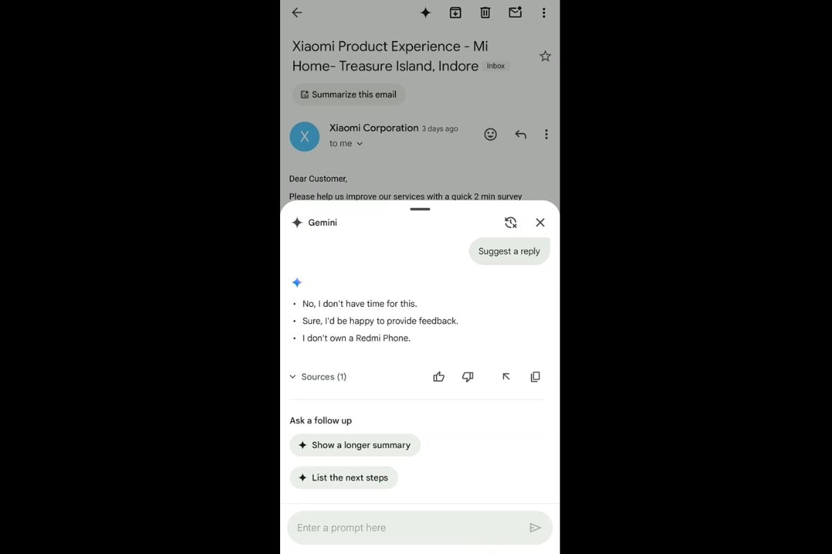 Gmail Gemini Android yetkisini ekleyin Gmail Android uygulamasına Ekle düğmesi