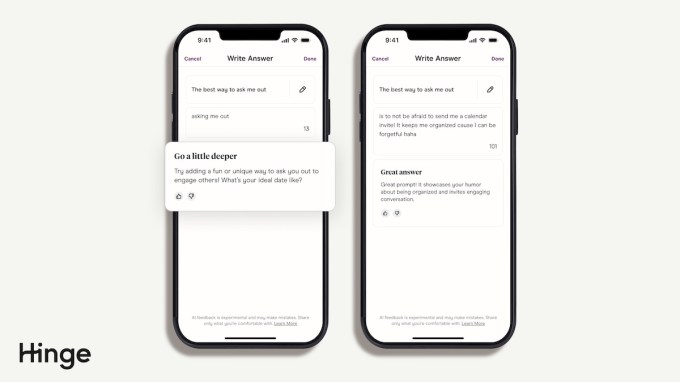 Hinge'in yeni yapay zeka destekli özelliği çağrıldı "Hızlı Geri Bildirim."
