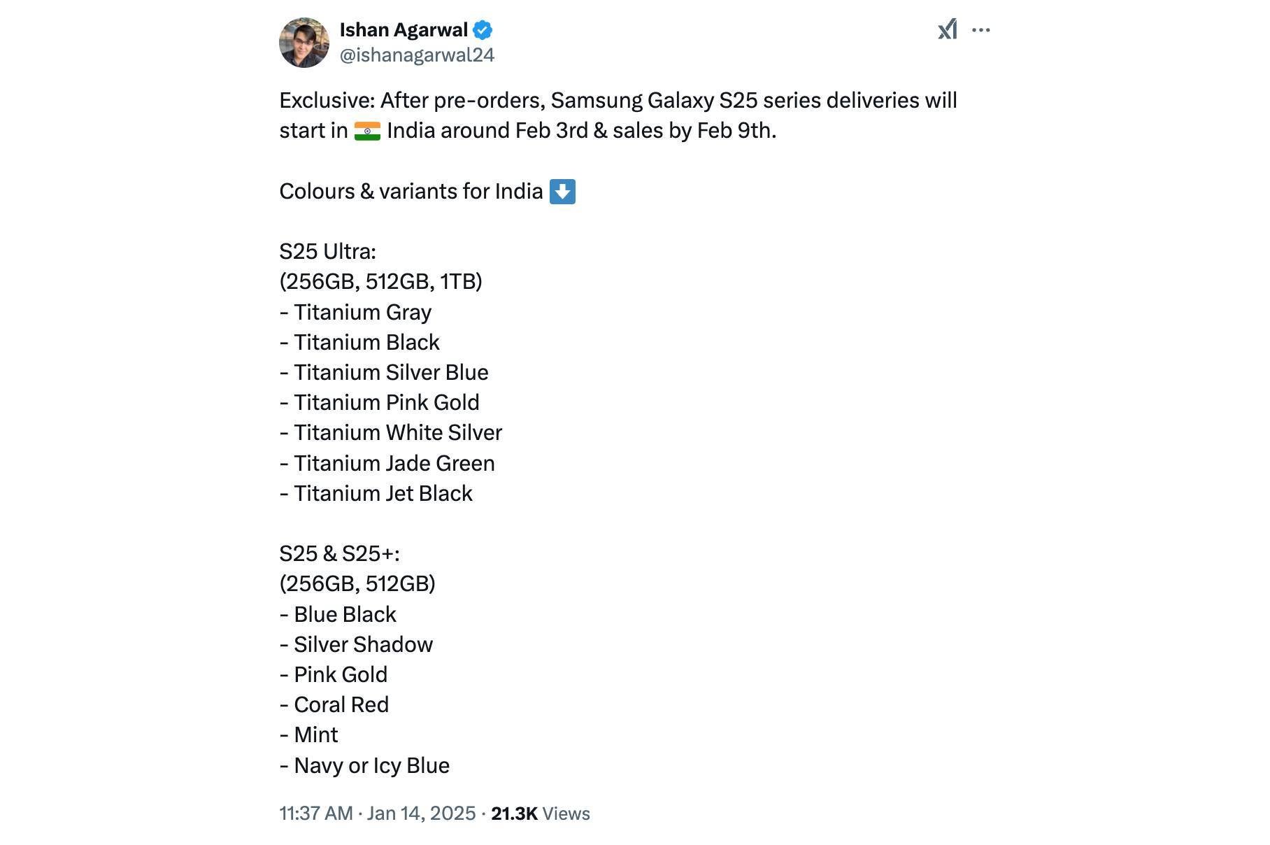 Galaxy S25 sürüm ön siparişi