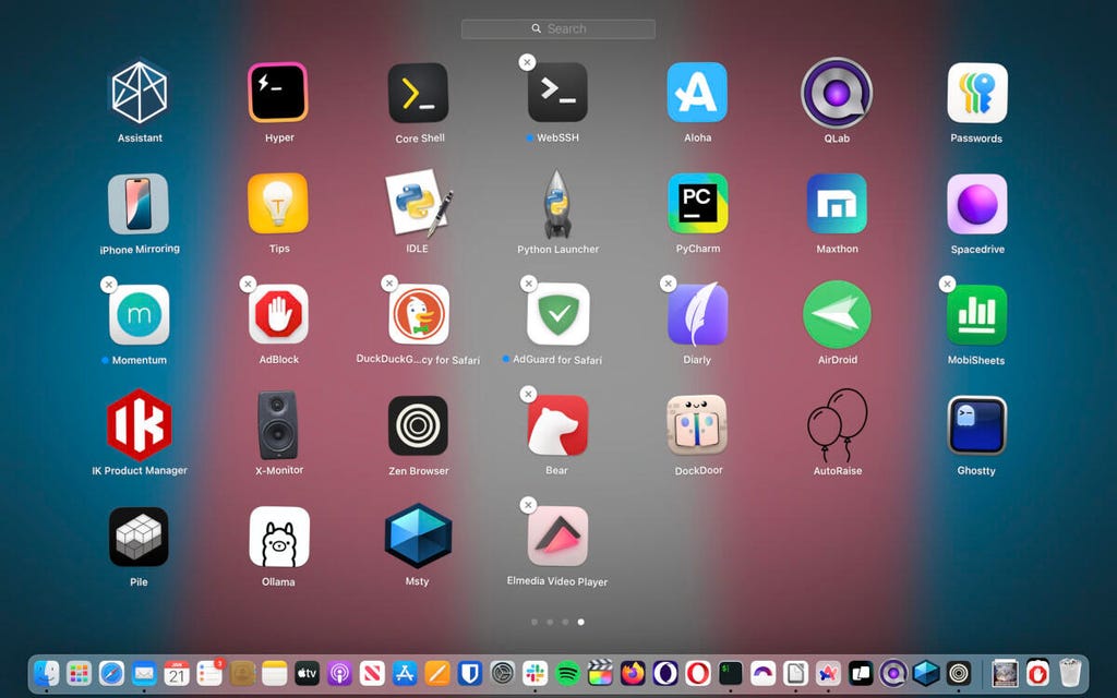 MacOS Launchpad iş başında.