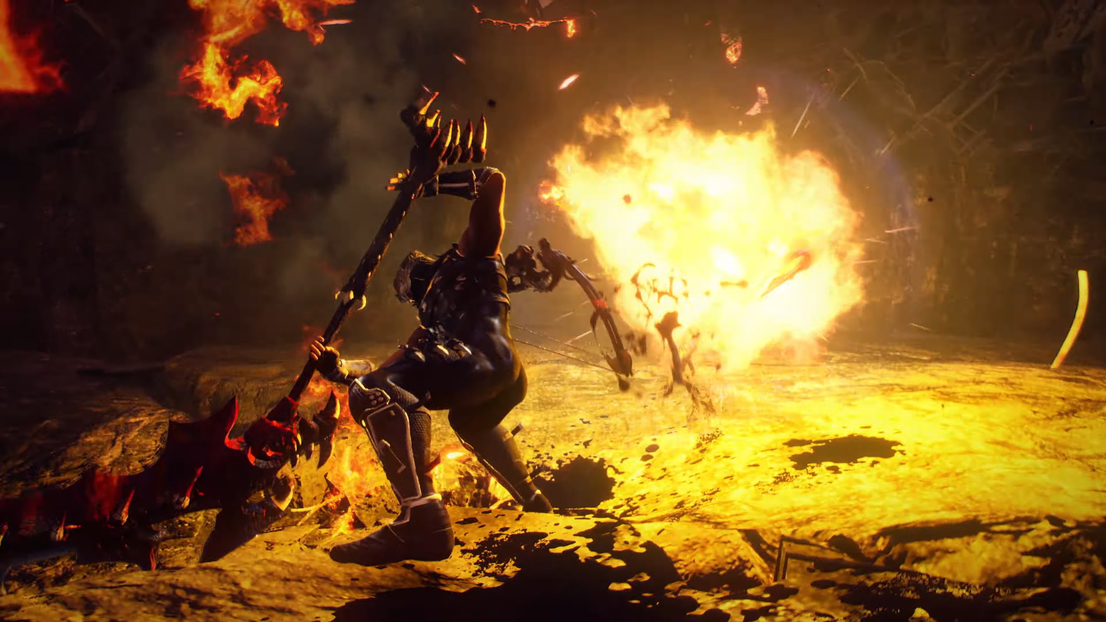 Ninja Gaiden 2 Siyahında Düşmanları Öldüren Ryu Hayabusa'nın Promosyon Ekran Görüntüsü