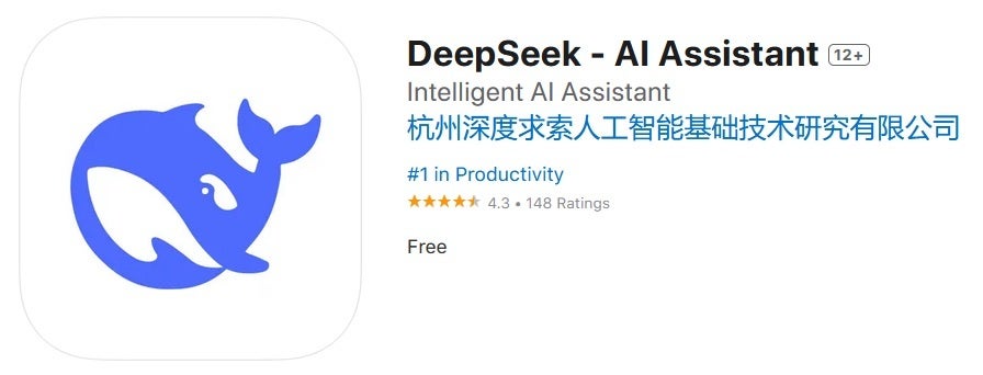 Deepseek'in App Store'un Ücretsiz Uygulama Listesinin en üstüne yerleştirilmesi Pazartesi günü büyük bir teknoloji satışını başlattı. | Image Credit -Apple - NVIDIA'nın aksine, Apple Çin AI Uygulaması Deepseek'in ortaya çıkmasından faydalanıyor
