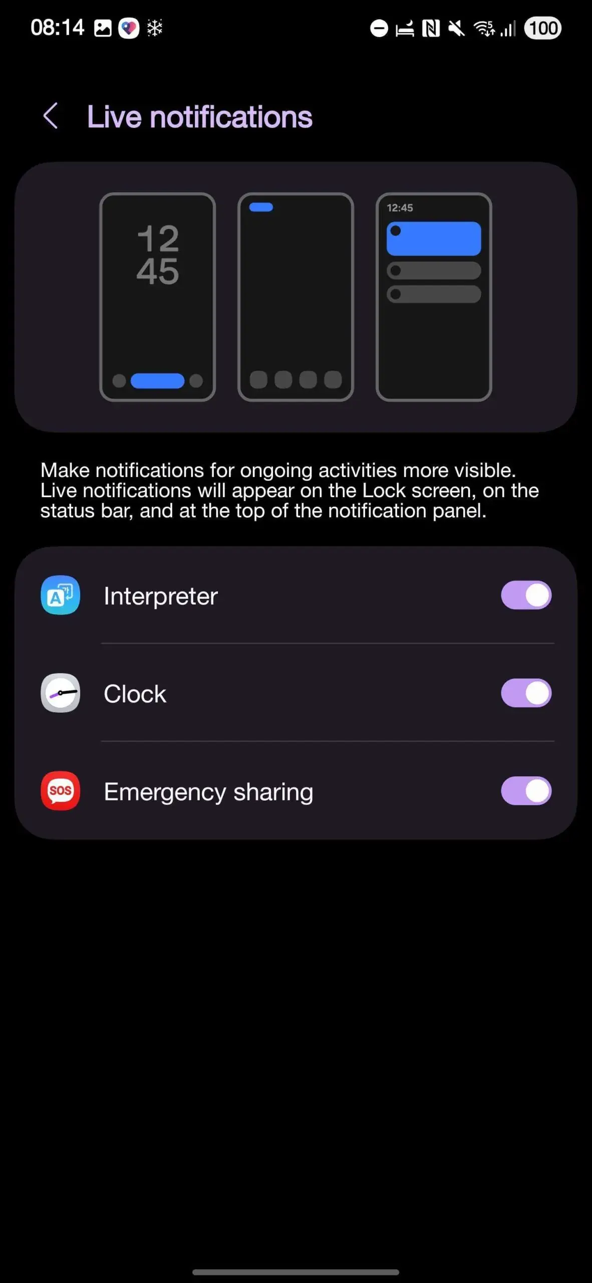 Now Bar ayarlarına sahip bir UI 7 Beta 3 ekran görüntüsü. | Image Credit - SamMobile - One UI 7 Beta 3, kullanışlı Now Bar seçeneklerini beklenmedik bir şekilde kaldırıyor, ancak umut devam ediyor