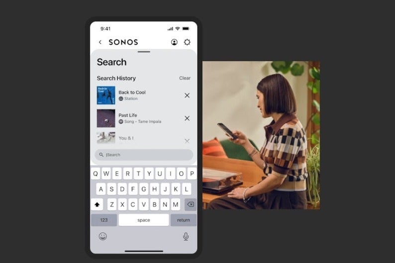 Sonos''dan bir ekran görüntüsü yeni iOS uygulaması