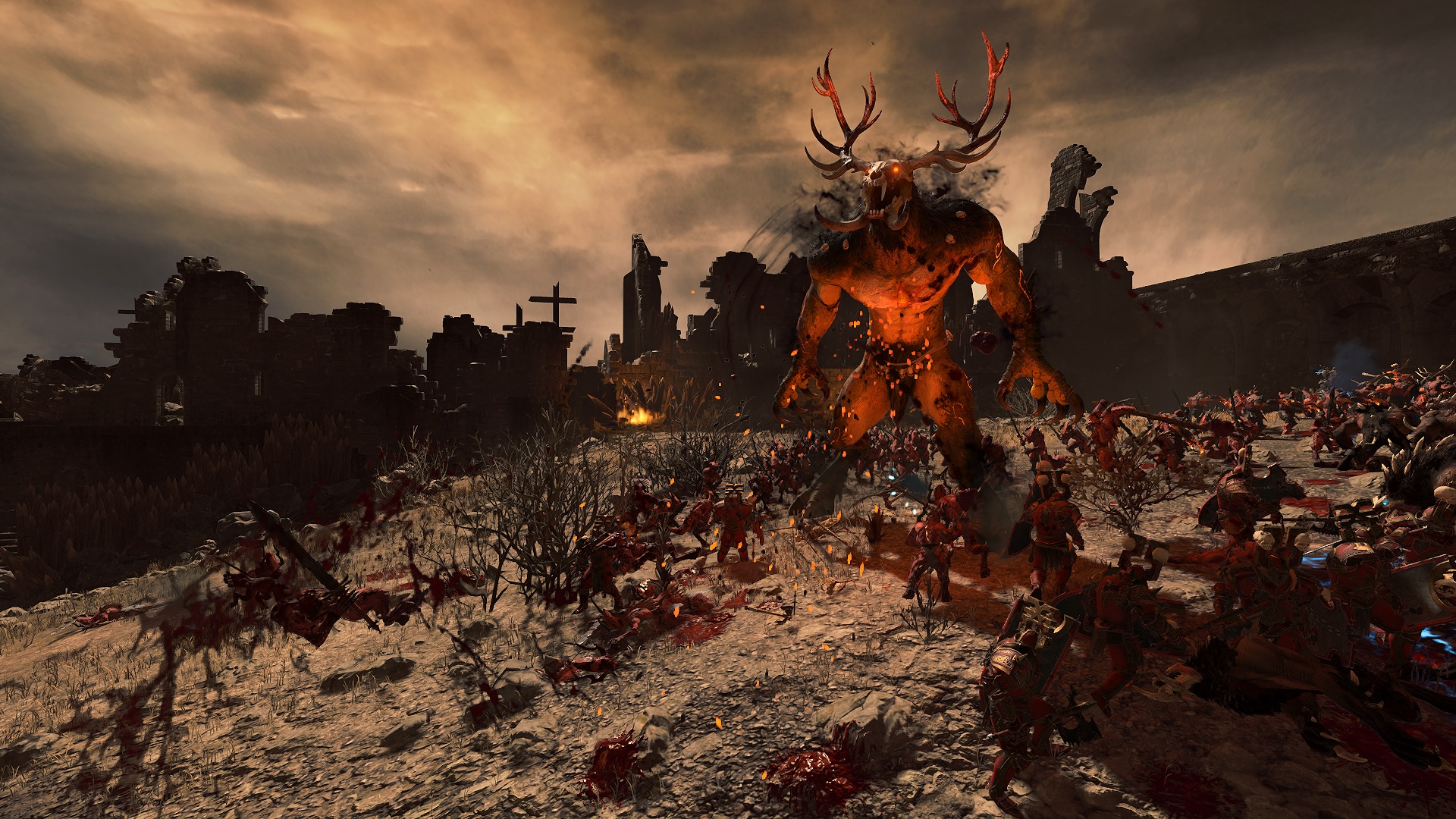 Total War: Warhammer 3 Shadows of Change Canavar Kaos dövüşünün Enkarne Elemental'i