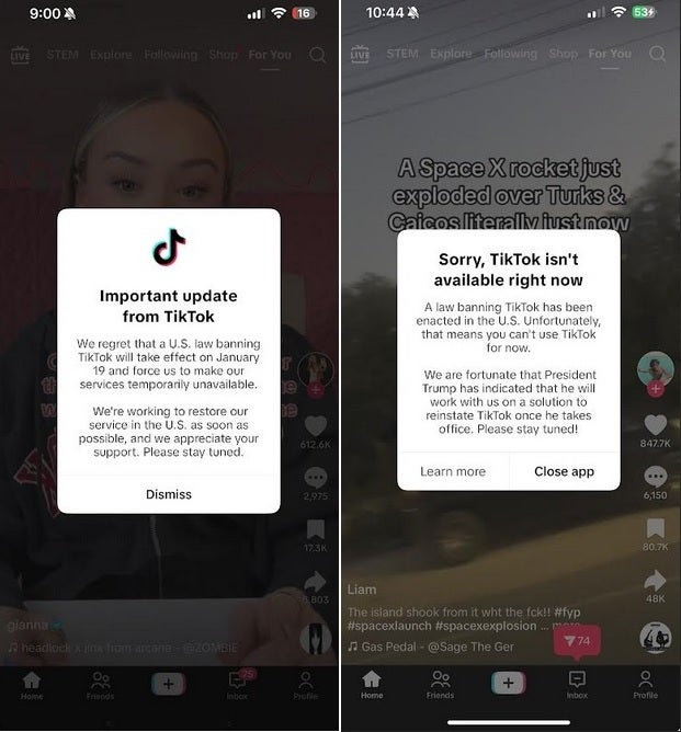 TikTok hava kararmadan önce mesaj gönderiyor.