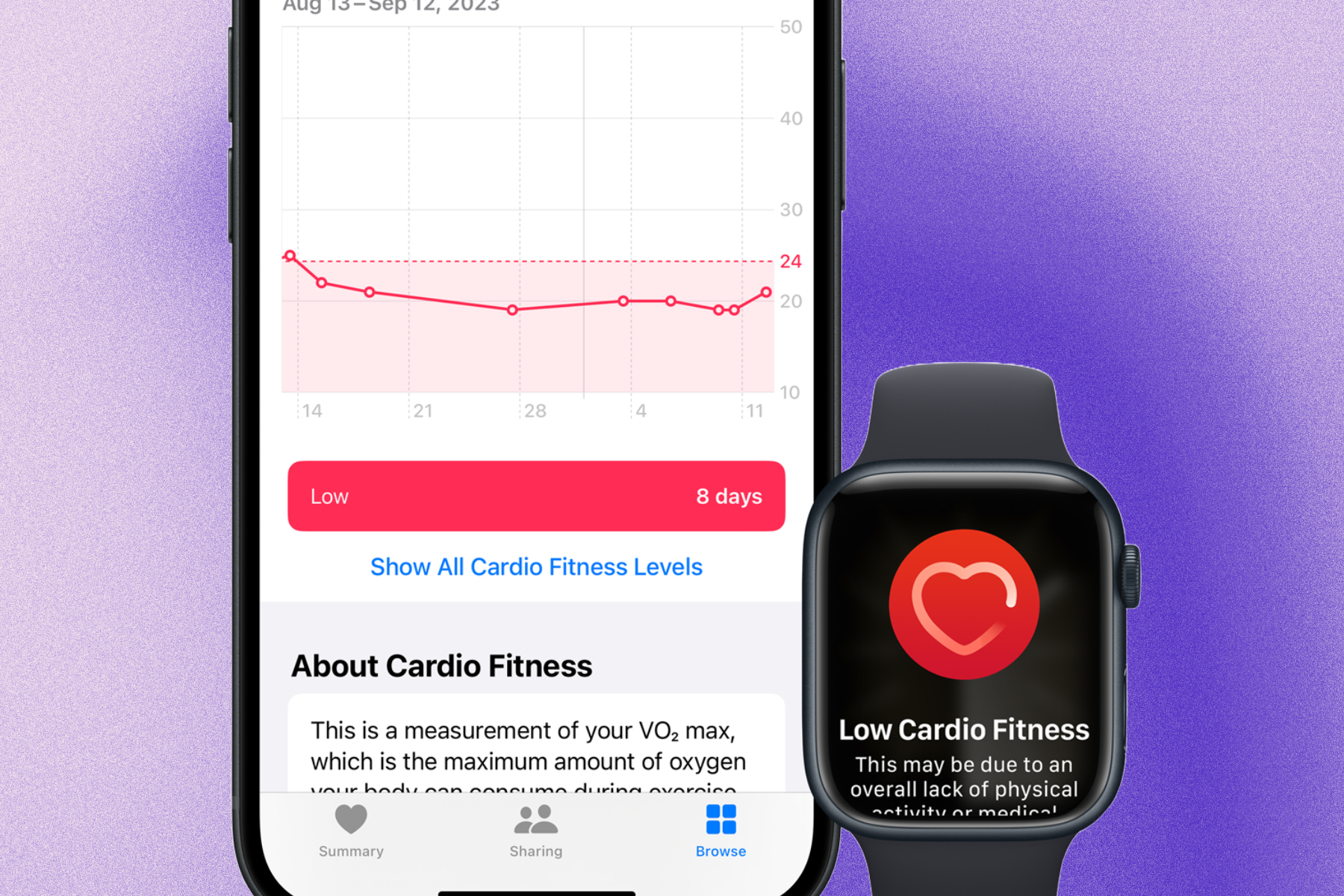 Apple Watch ve iPhone hakkında kardiyo detayları.