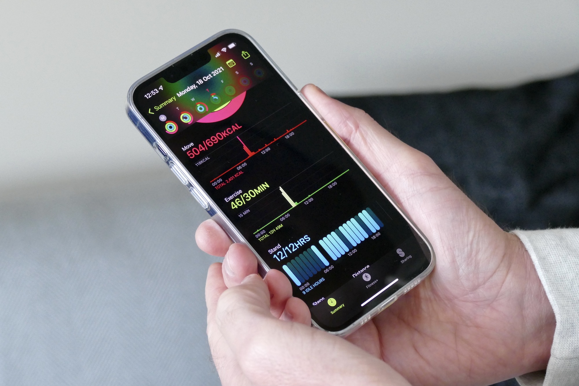 Apple Health uygulamasında günlük etkinlik.