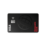 Black Hanseatic Bank genialcard vizesi temassız sembol ile.