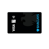 Temassız sembol ve çip ile Black Barclays vize kartı.