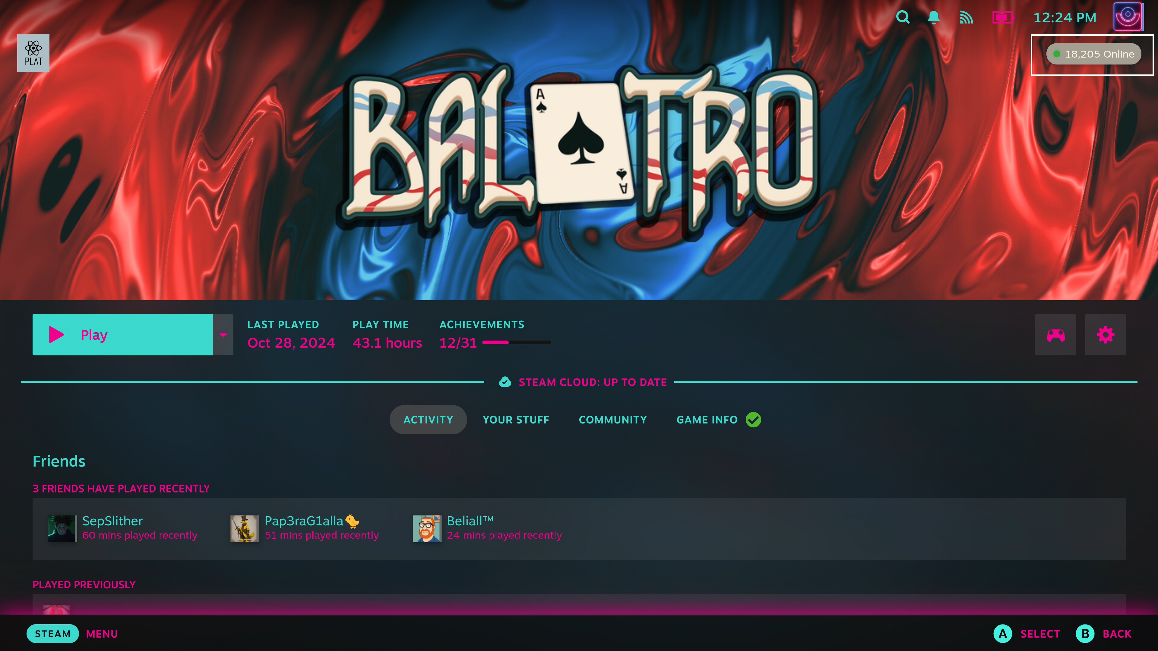 Buhar güvertesinde gösterilen PlayCount Live Player verileri
