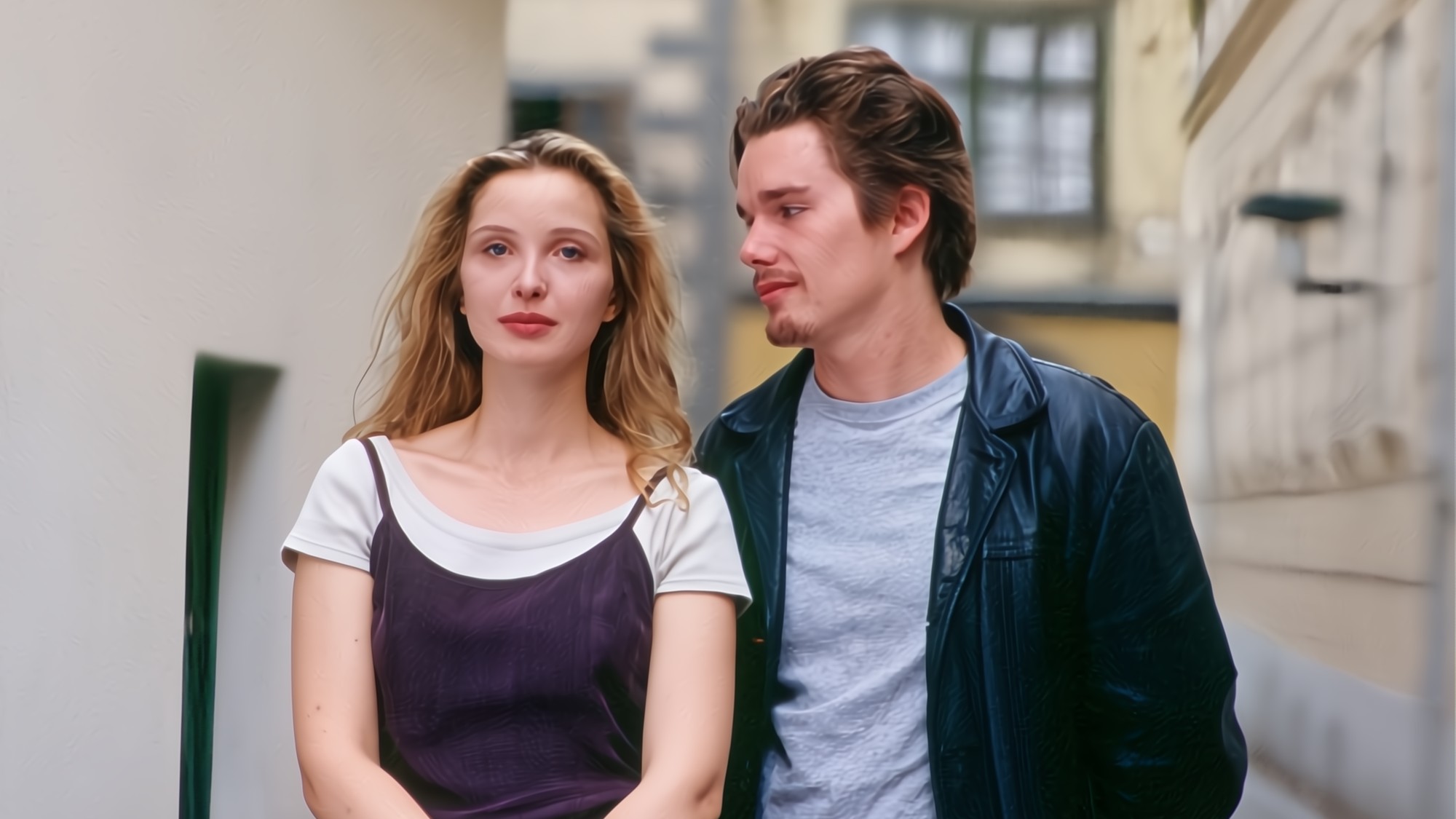 Julie Delpy ve Ethan Hawke Sunrise'dan önce