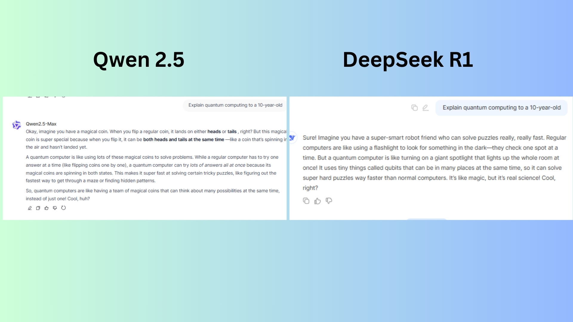 Qwen 2.5 vs Deepseek ekran görüntüsü
