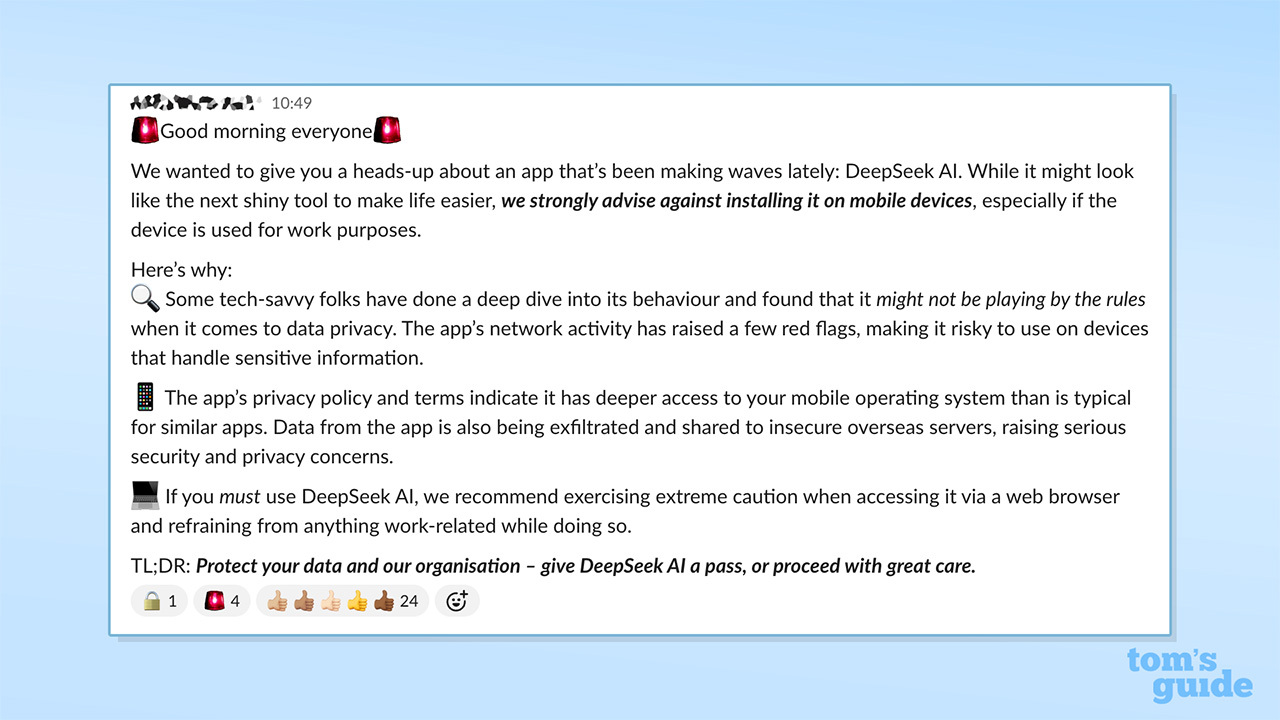 Deepseek ile ilgili Future Plc'nin uyarısının ekran görüntüsü