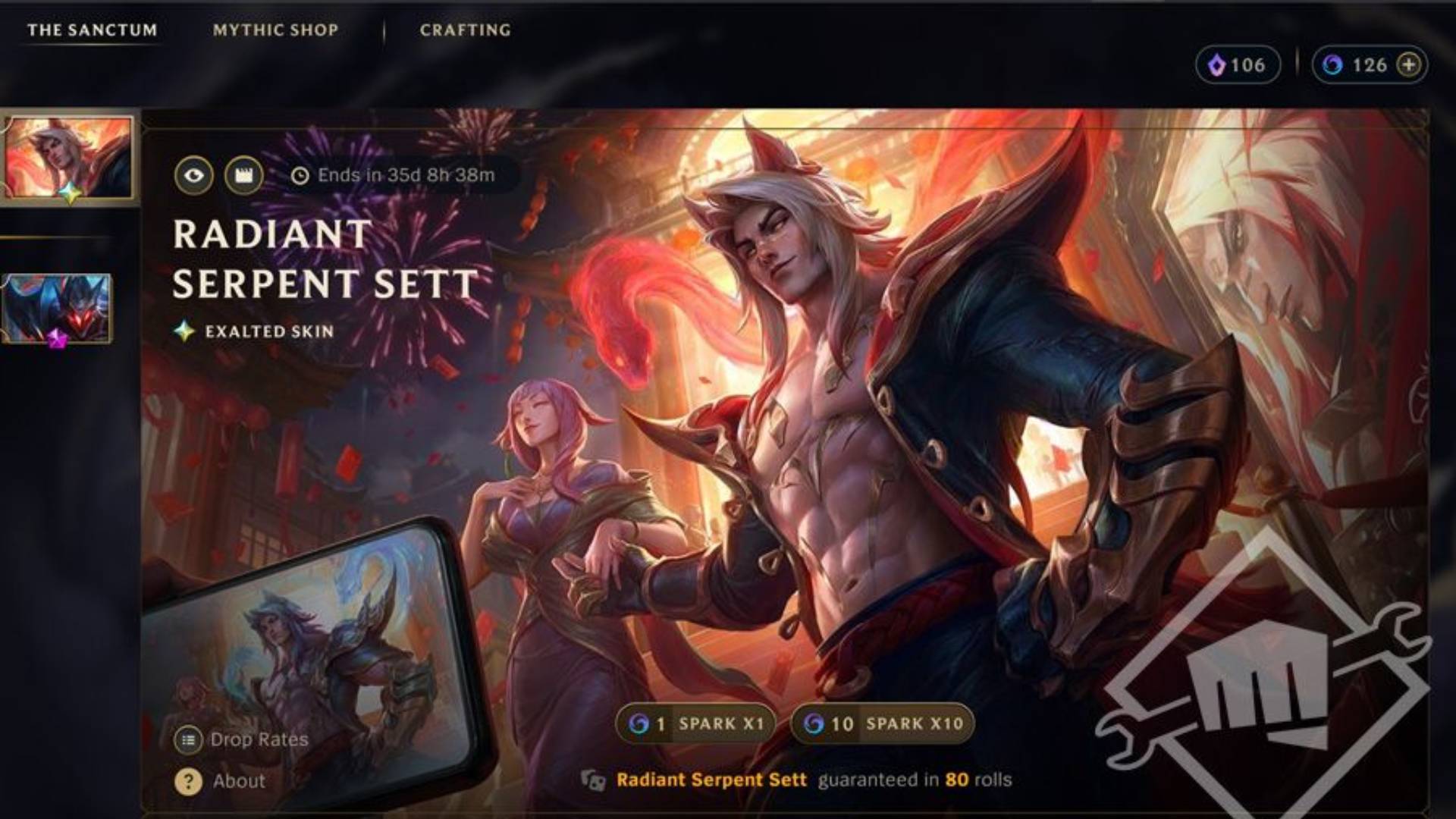Lig-Legends-Lol-Mythic-Variants-Sanctum-Pity Radyant Yılan Yerleşimini Gösteren League of Legends'in kutsal sisteminin bir görüntüsü