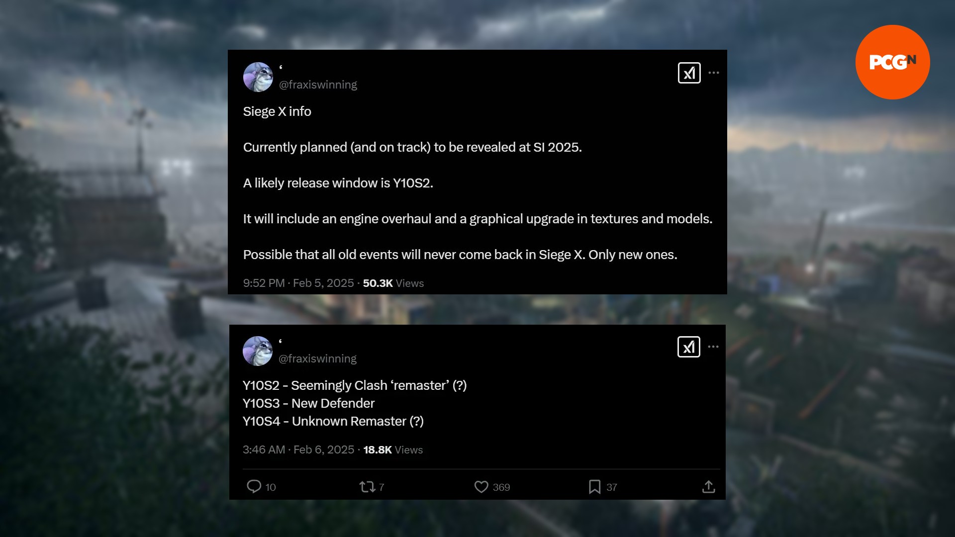 Gökkuşağı-altı-Siege-2-X-Steak Yeni sızıntılar, bir gökkuşağı altı kuşatma devam filminin yakında duyurulabileceğini ima ediyor: potansiyel bir gökkuşağı altı kuşatma 2 sızıntısını tartışan iki Twitter gönderisinin bir görüntüsü kasvetli, yağmurlu bir arka planda