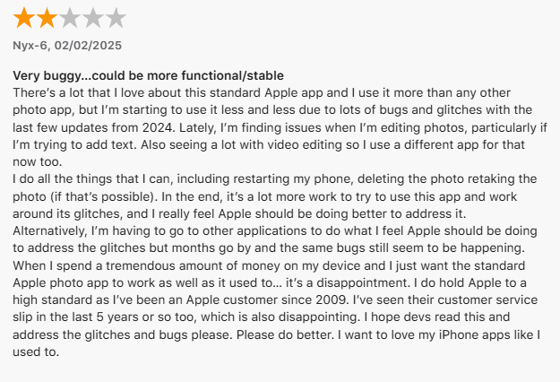 Resim Kredisi - App Store - "Herkes iPhone'daki fotoğraf uygulamasından nefret ediyor" Saga devam ediyor
