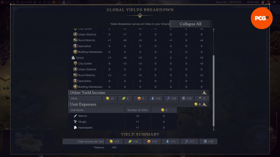 Civ 7 Mod: Oyun içi, tahtada hangi birimlere sahip olduğunuzu görmenin tek yolu olan arıza ekranı verir.