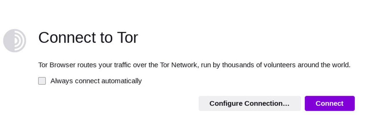 Tor Ağ Bağlantısı penceresi.