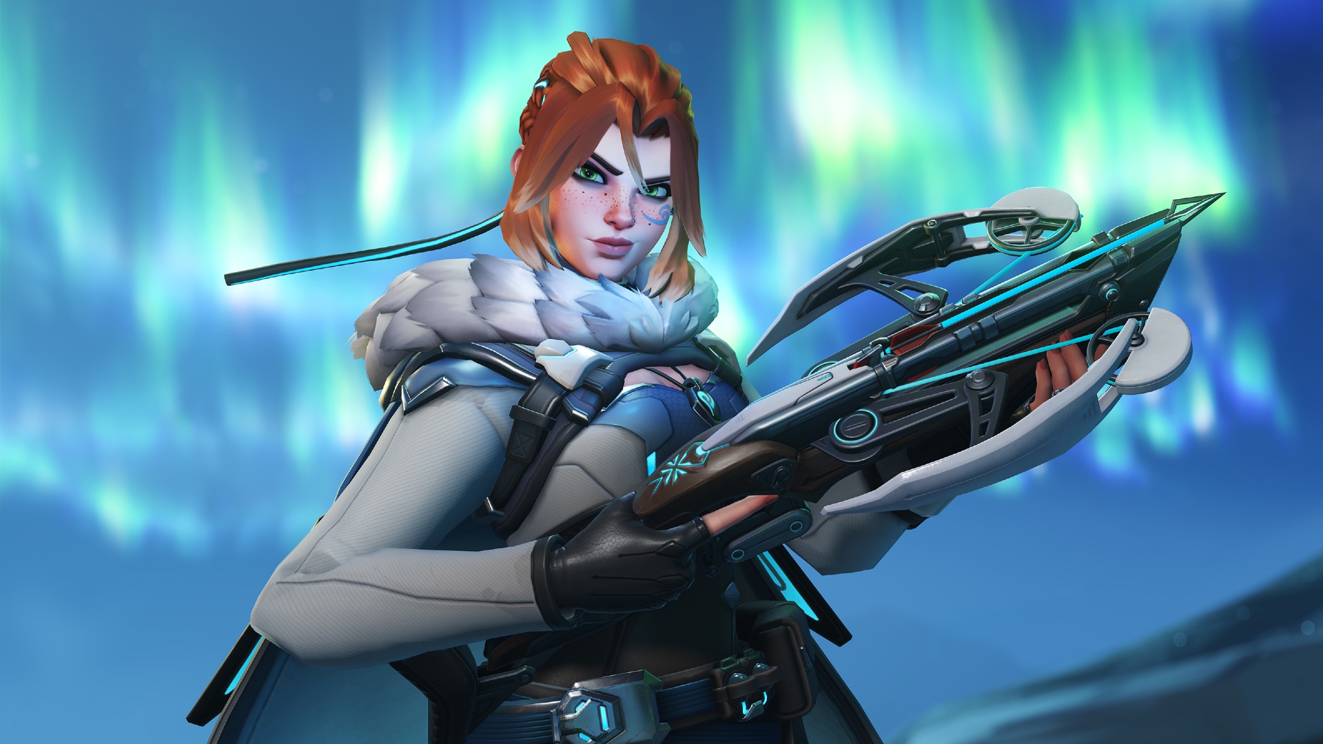 Overwatch-2-New-Hero Overwatch 2: zencefil saçlı bir kadın tatar yayı tarzı bir silah tutuyor