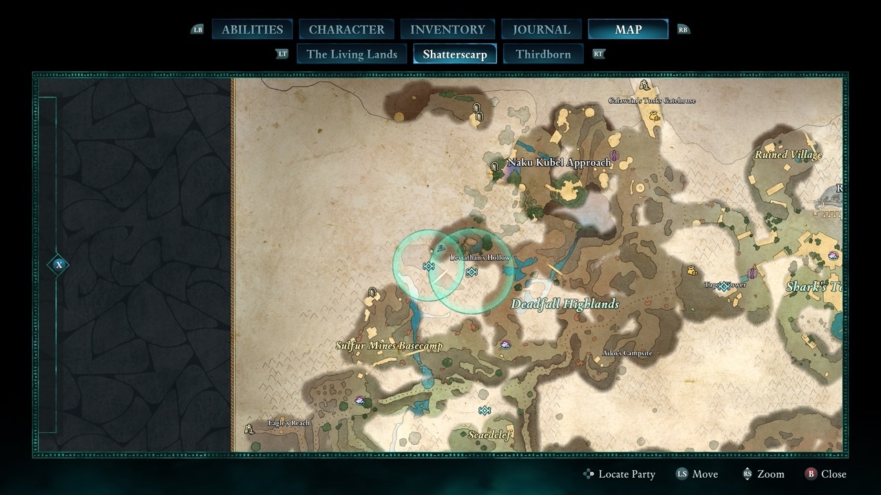 Topaz gözü Leviathan's Hollow'da bulunur.
