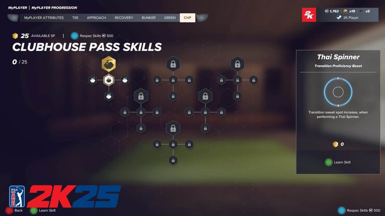 PGA Tour 2K25 Clubhouse Pass Beceri Ağacı - OuterHaven PGA 2K25