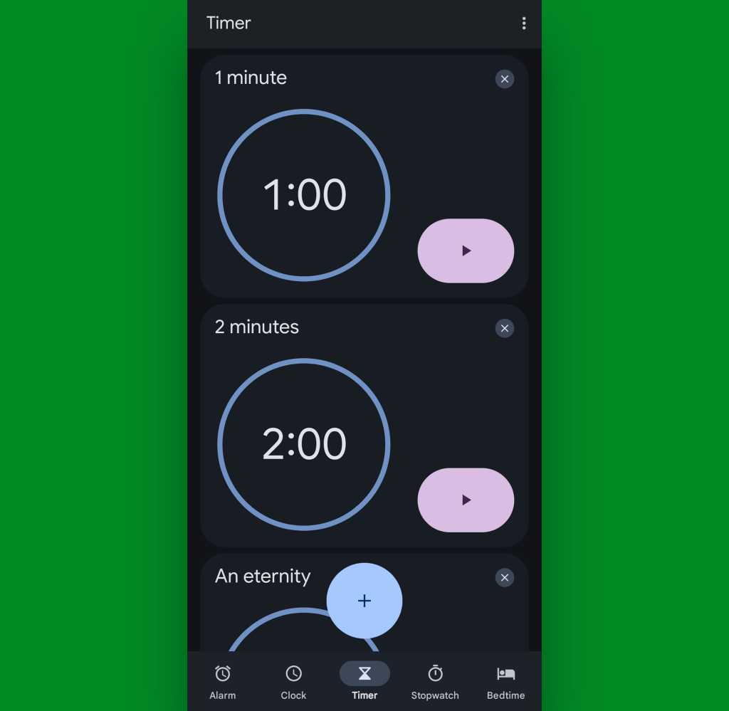 Google Pixel Saat Uygulaması: Zamanlayıcılar