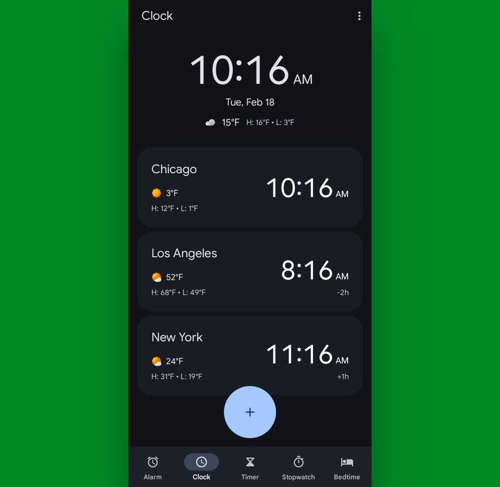 Google Pixel Saat Uygulaması: Birden Fazla Saat Debdirimi