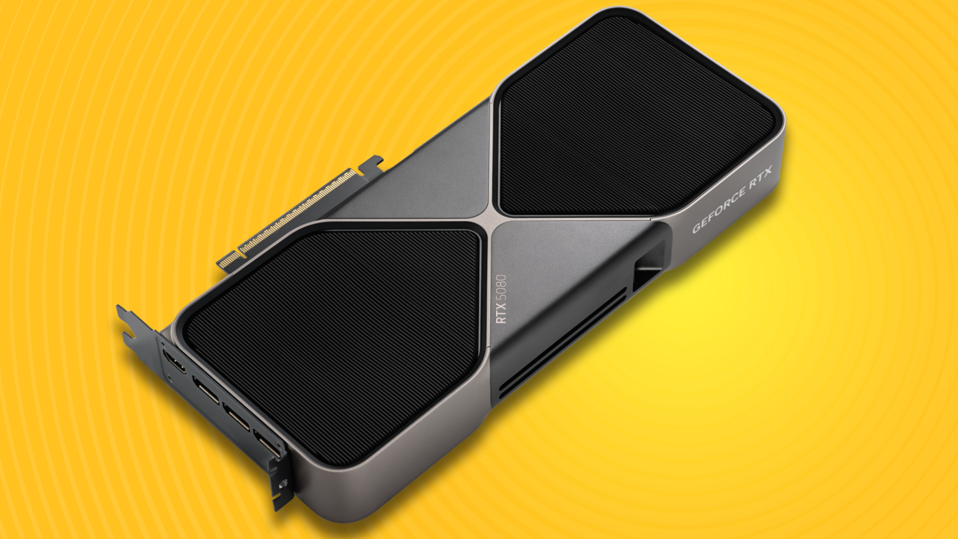 Nvidia RTX 5080 Sarı Techradar Arka Planına Karşı