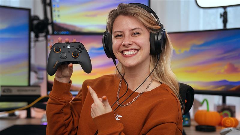 Turuncu aksanlarla gri renkte en son SCUF Valor Profired performans kontrolörü.