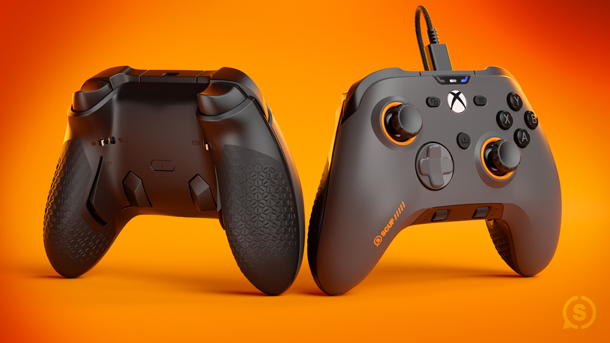 Turuncu aksanlarla gri renkte en son SCUF Valor Profired performans kontrolörü.