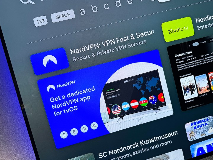 Apple TV'de nordvpn uygulama listesi.