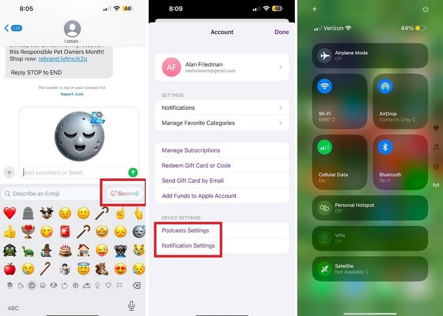iOS 18.4 Beta 1 Genmoji, podcast uygulaması ve kontrol merkezi için yeni bir şey ekler. | Image Credit -Phonearena - Apple'ın iOS 18.4 Beta 1 geldi ve görüntü oyun alanı için yeni bir çizim stili içeriyor