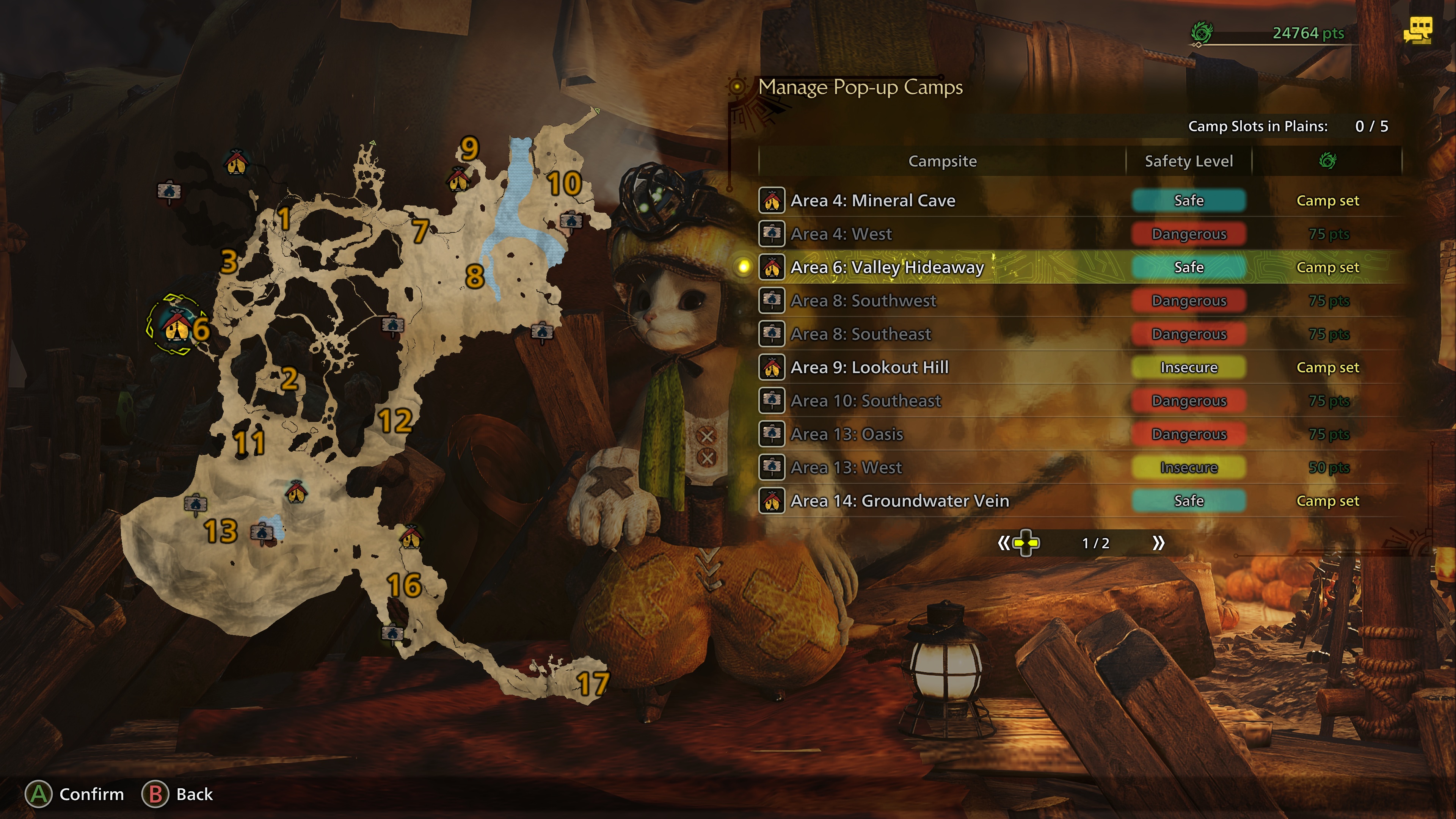Monster Hunter Wilds'da pop-up kampları kurmanın oyun içi ekran görüntüsü