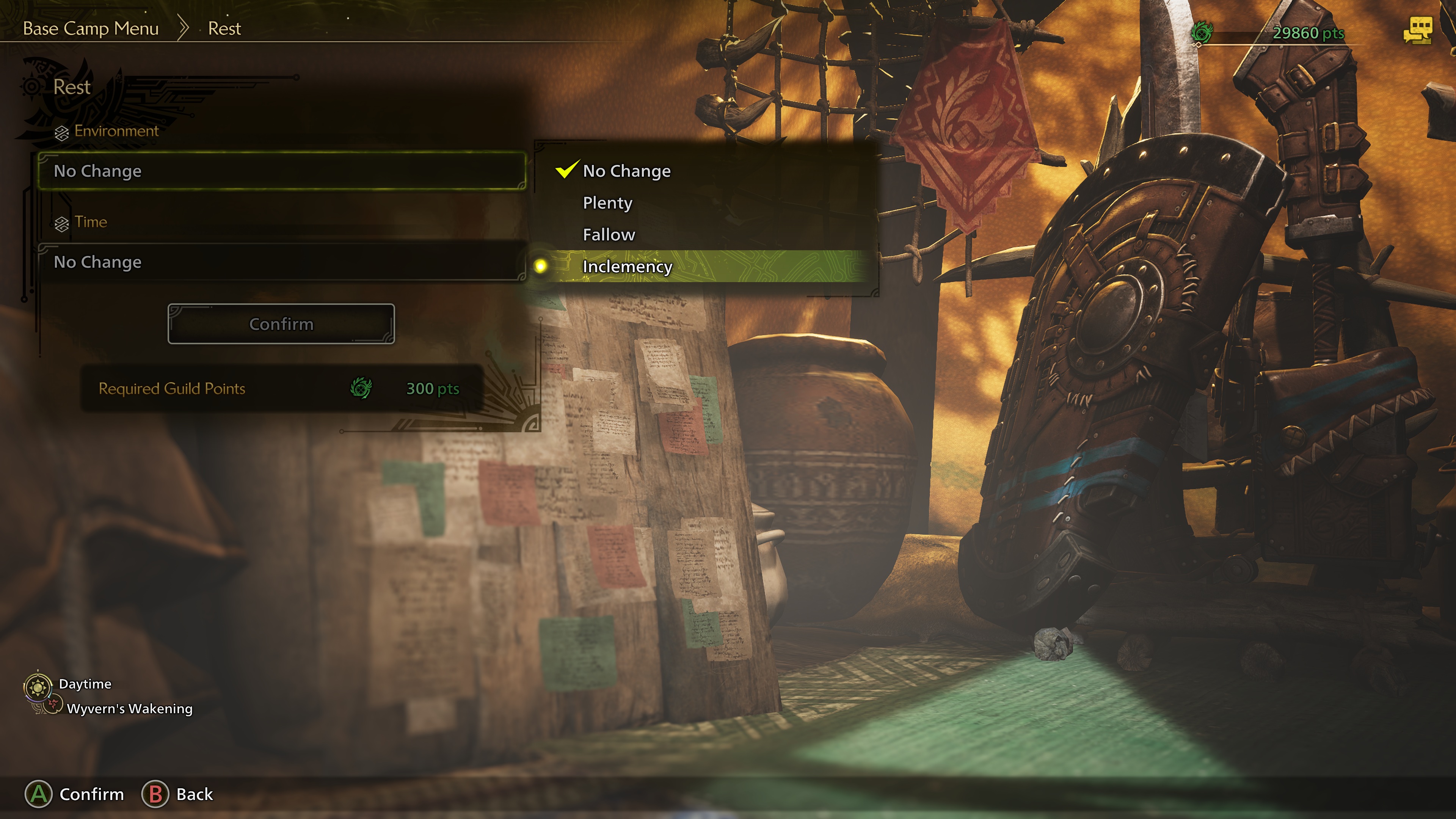 Monster Hunter Wilds'ta günün saatini değiştiren bir oyuncunun oyun içi ekran görüntüsü