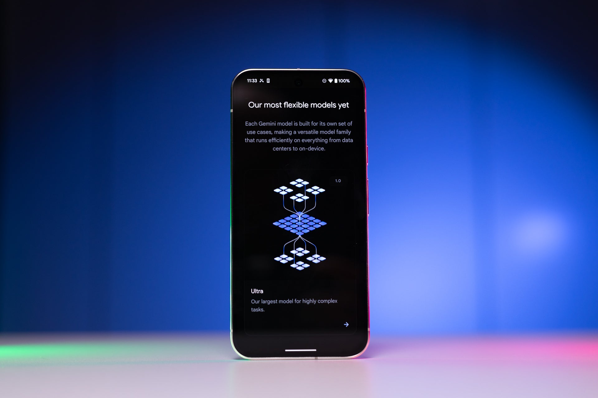 Üzerinde Gemini uygulaması olan bir telefon.