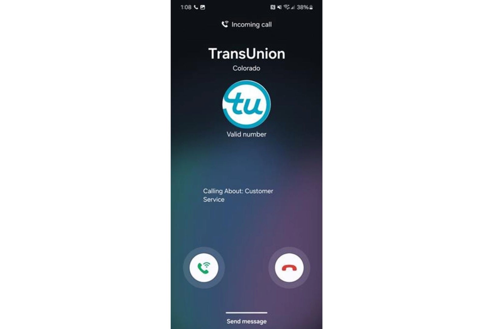 Android'deki işletmelerden gelen çağrılar artık çağrı için bir sebeple geliyor. | Resim Kredisi - TransUnion - AT&T artık işletmelerin neden aradığını size bildiriyor