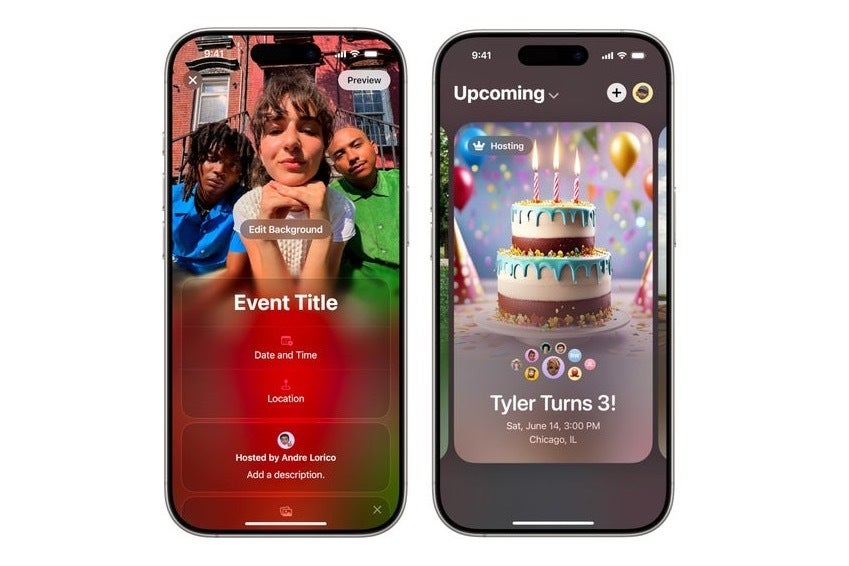 Apple Invites uygulamasının pazarlama görüntüsü