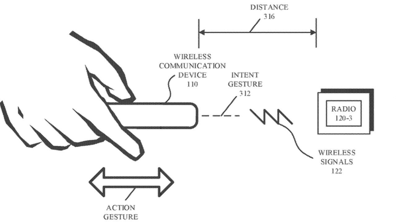 Patentten illüstrasyon. | Resim Kredisi - AppleInsider - Apple'ın Yeni Patent: Dünyanızı iPhone'unuzun bir dalgasıyla kontrol edin ve zihninizi de okumalı