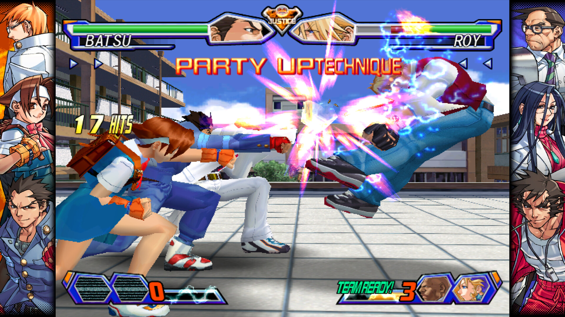 Capcom Fighting Collection 2'de Project Justice'in oyun içi ekran görüntüsü.
